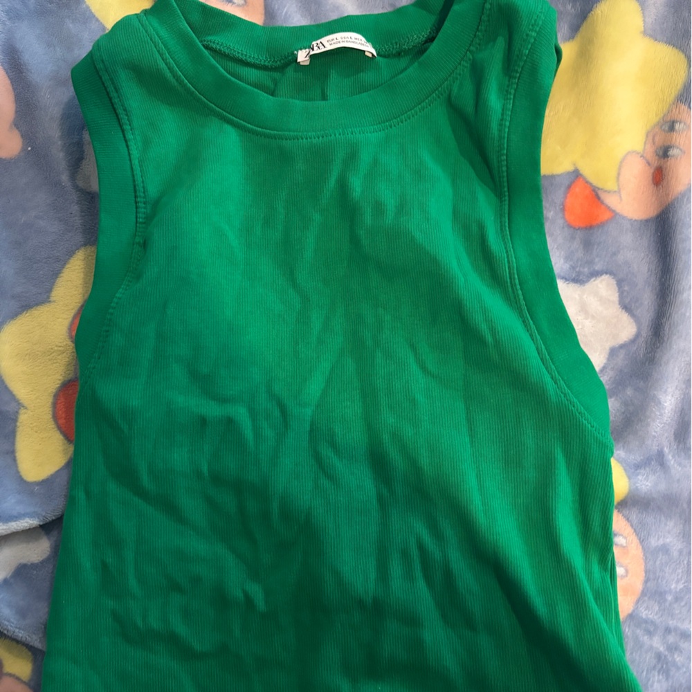 Green zara tank top